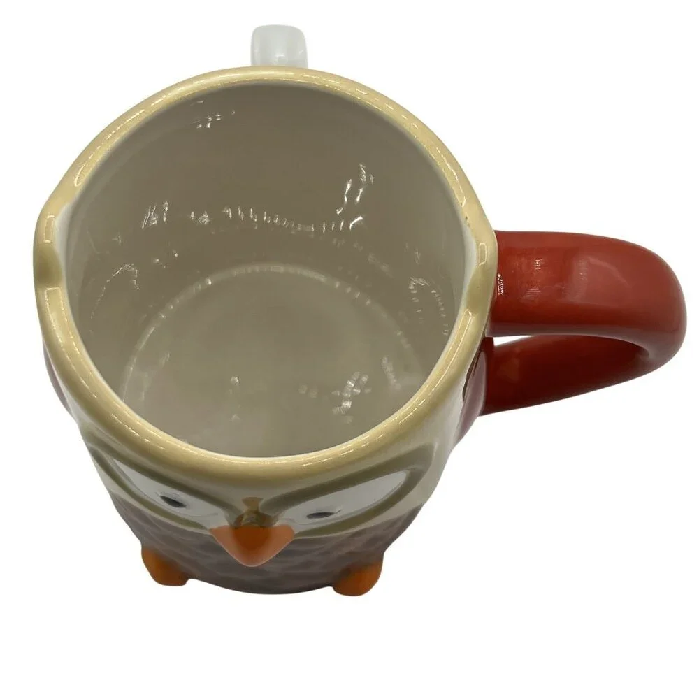 Owl Ceramic Coffee Mug 3D Large Collectable Funny Cocoa Tea Cup By Tag Artsy